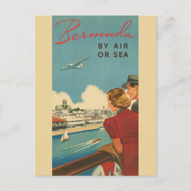 Vintage Bermuda Retro Tourism Advertisement Travel Postcard (Front)