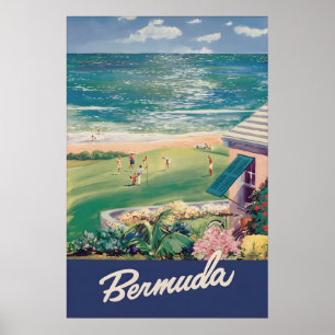 Vintage Bermuda Travel Poster Print, Coastal
