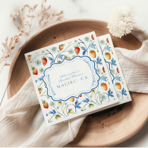 Vintage Berry Garden Bridal Shower Napkin