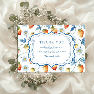 Vintage Berry Garden Bridal Shower Thank You Card