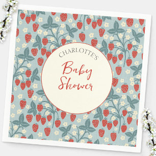 Vintage Berry Sweet Strawberry Baby Shower Napkin
