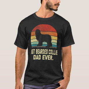 Vintage Best Bearded Collie Dad Ever Dog T-Shirt