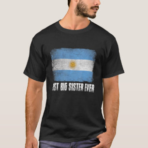 Vintage Best Big Sister Ever Women Retro Argentina T-Shirt