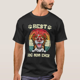 Vintage Best Border Collie Mum Ever Dog Mama Funny T-Shirt