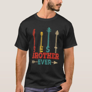 Vintage Best Brother Ever Costume Guitarist Musici T-Shirt