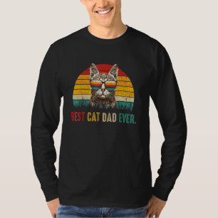 Vintage Best Cat Dad Ever Bump Fi Fathers Day 1 T-Shirt