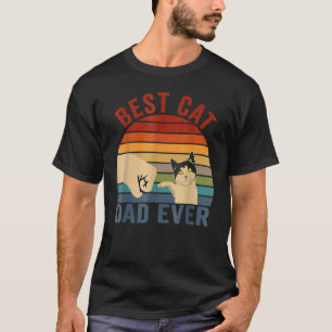 Vintage Best Cat Dad Ever Bump Fist Cat Father Da T-Shirt