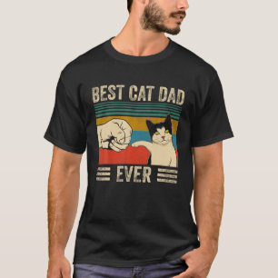 Vintage Best Cat Dad Ever Bump Fit Retro Father T-Shirt