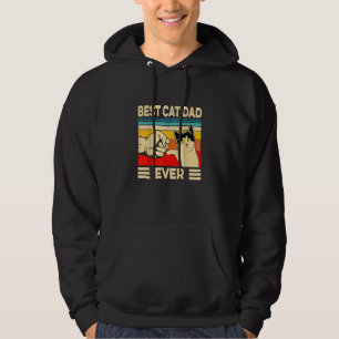 Vintage Best Cat Dad Ever Cat Daddy Father Day Gi Hoodie