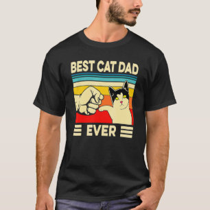 Vintage Best Cat Dad Ever Cat Daddy Father Day T-Shirt
