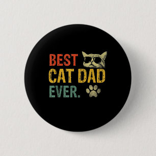 Vintage Best Cat Dad Ever Cat Daddy Gift 6 Cm Round Badge
