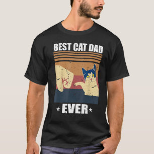 Vintage Best Cat Dad Ever Fist Bump  Cat Daddy T-Shirt