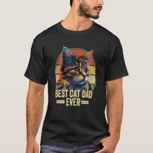 Vintage Best Cat Dad Ever   Funny Cat Daddy Father T-Shirt