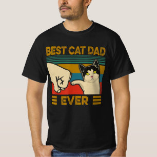 Vintage Best Cat Dad Ever Funny Cat Daddy Gift Men T-Shirt