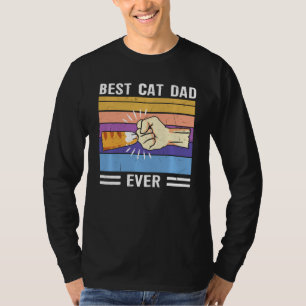 Vintage Best Cat Dad Ever Paw Fist Bump Father S D T-Shirt