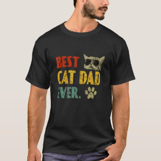 Vintage Best Cat Dad Ever T- Cat Daddy T-Shirt