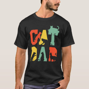 Vintage Best Cat Dad Pet Cat Happy Father's Day T-Shirt