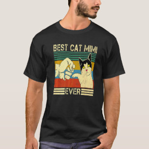 Vintage Best Cat Mimi Ever Cat Mimi Mum Nana 2022 T-Shirt