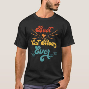 Vintage Best Cat Mum Ever For Women Cat Cat Mum T-Shirt
