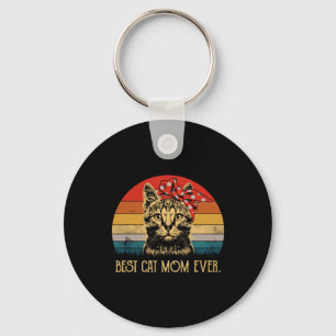 Vintage Best Cat Mum Ever Fun Mother's Day Cat Mum Key Ring