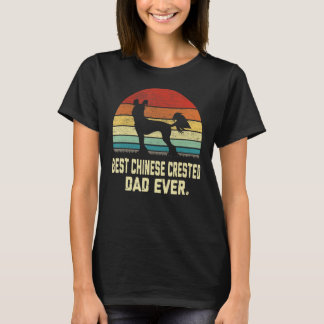 Vintage Best Chinese Crested Dad Ever Dog T-Shirt