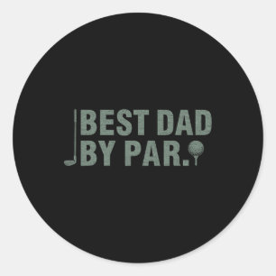 Vintage Best Dad By Par Father#39;s Day Golfing Bi Classic Round Sticker