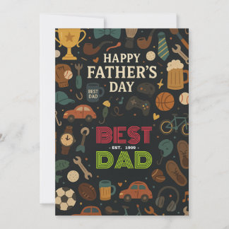 Vintage Best Dad Est 1999 Fathers Day Gift Cards