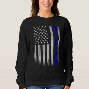 Vintage Best Dad Ever American Flag Distressed Fat Sweatshirt