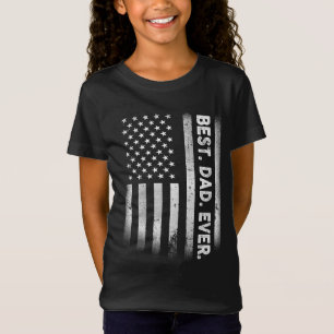 Vintage Best Dad Ever American Flag Distressed Fat T-Shirt