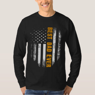 Vintage Best Dad Ever  American Flag Father's Day T-Shirt
