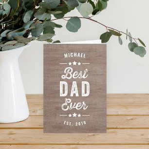 Vintage Best Dad Ever Custom Father's Day Card