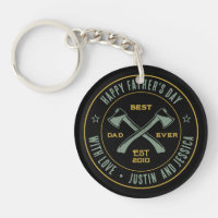 Vintage Best Dad Ever Custom Name Photo Axe Logo