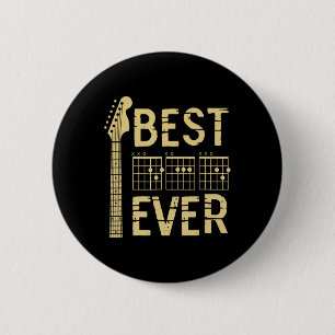 Vintage Best Dad Ever Guitar Chord Guitarist Dad F 6 Cm Round Badge