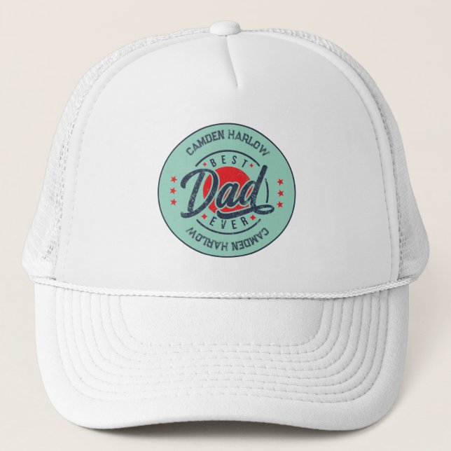 Vintage Best Dad Ever Name Golfer Hat (Front)