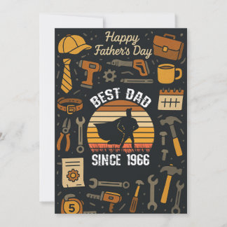 Vintage Best Dad Ever Since 1966 Fathers Day Gifts Invitation