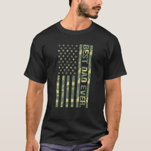 Vintage Best Dad Ever Us American Flag Proud Dad F T-Shirt