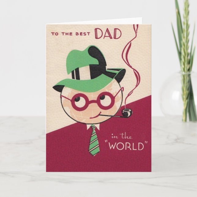 Vintage Best Dad Father's Day Card (Front)