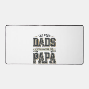 Vintage Best Dads Promoted To Papa Shirt Design_1 Desk Mat