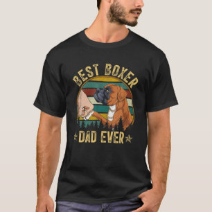 Vintage Best Dog Boxer Dad Ever Bump Fit Gift T-Shirt