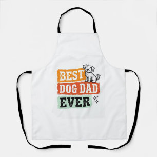 Vintage Best Dog Dad Ever Cute Dog Shirt Design_1 Apron