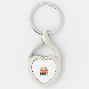 Vintage Best Dog Dad Ever Cute Dog Shirt Design_1 Key Ring