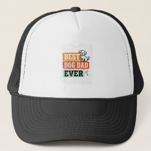 Vintage Best Dog Dad Ever Cute Dog Shirt Design_1 Trucker Hat