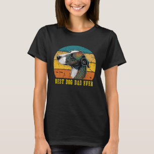 Vintage Best Dog Dad Ever Sunset Retro Whippet dog T-Shirt