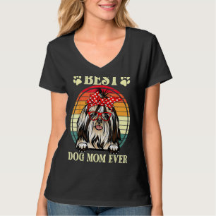Vintage Best Dog Mum Ever Shih Tzu Mum T-Shirt