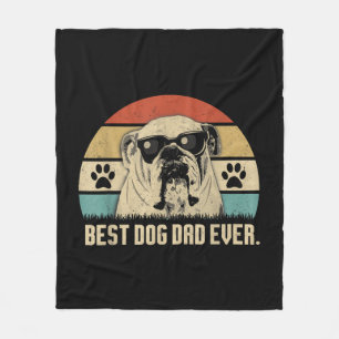 Vintage Best English Bulldog DAD Ever shirt Father Fleece Blanket