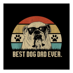 Vintage Best English Bulldog DAD Ever shirt Father Poster