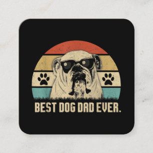 Vintage Best English Bulldog DAD Ever shirt Father Square Business Card