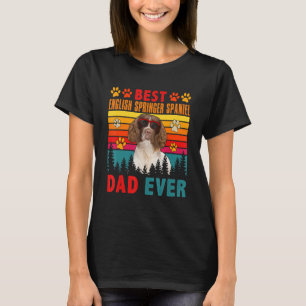 Vintage Best English Springer Spaniel Dad Ever Dog T-Shirt