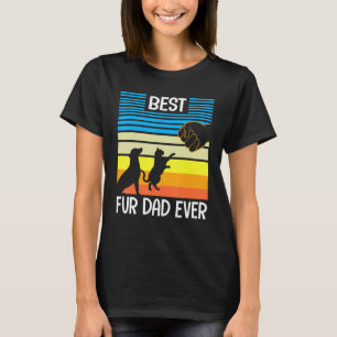 Vintage Best Fur Dad Ever Happy Cat Day Father Son T-Shirt