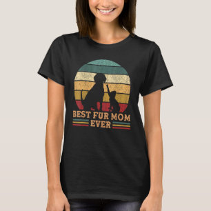 Vintage Best Fur mum Ever Funny Cat And Dog Mum Ma T-Shirt